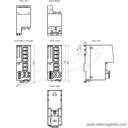 Rysunek wymiarowy Rysunek wymiarowy