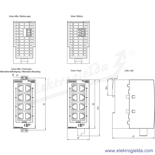 Rysunek wymiarowy Rysunek wymiarowy