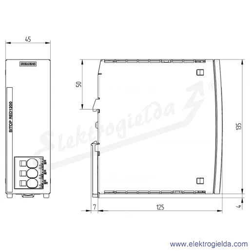 Rysunek wymiarowy Rysunek wymiarowy