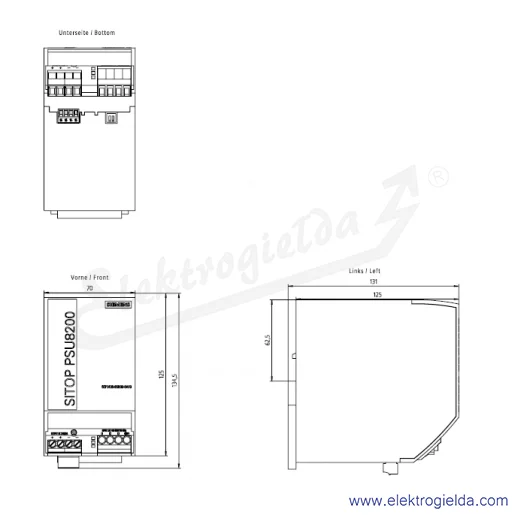 Rysunek wymiarowy Rysunek wymiarowy