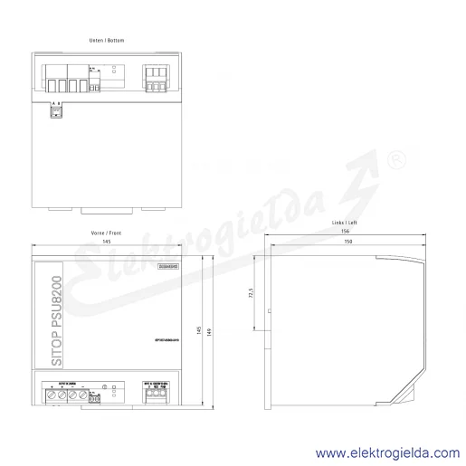 Rysunek wymiarowy Rysunek wymiarowy