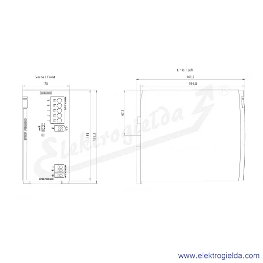 Rysunek wymiarowy Rysunek wymiarowy