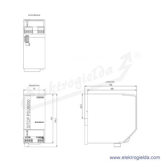 Rysunek wymiarowy Rysunek wymiarowy