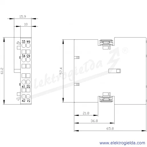 Rysunek wymiarowy Rysunek wymiarowy