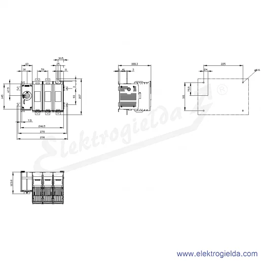 Rysunek wymiarowy Rysunek wymiarowy