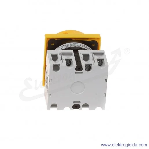 Łącznik krzywkowy GX4010U65 0-1, 3 tory 32A, AC3/400V 15KW, pokrętło żółto-czerwone z możliwością blokady, bez obudowy Łącznik krzywkowy GX4010U65 0-1, 3 tory 32A, AC3/400V 15KW, pokrętło żółto-czerwone z możliwością blokady, bez obudowy