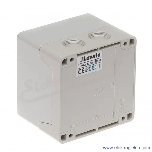 Łącznik GX2010P25 0-1, 3 tory 16A, AC3/400V 5,5KW pokrętło żółto-czerwone z blokadą, w obudowie IP65 Łącznik GX2010P25 0-1, 3 tory 16A, AC3/400V 5,5KW pokrętło żółto-czerwone z blokadą, w obudowie IP65