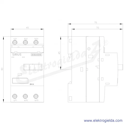 Rysunek wymiarowy Rysunek wymiarowy