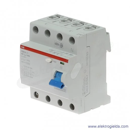 Wyłącznik różnicowoprądowy F204 A-40/0,03 4P 40A 0,03A typ A Wyłącznik różnicowoprądowy F204 A-40/0,03 4P 40A 0,03A typ A