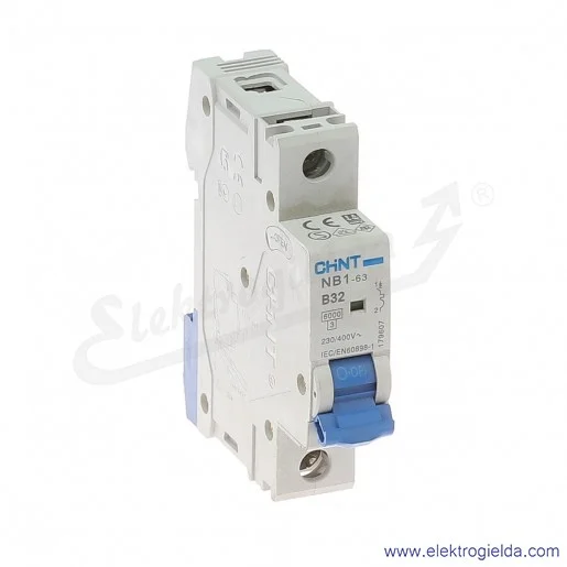 Wyłącznik nadprądowy 971286, NB1-63 B32A, 1P Wyłącznik nadprądowy 971286, NB1-63 B32A, 1P