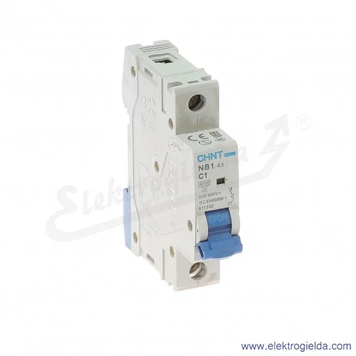Wyłącznik nadprądowy 971332, NB1-63, C1 1P, 63A Wyłącznik nadprądowy 971332, NB1-63, C1 1P, 63A