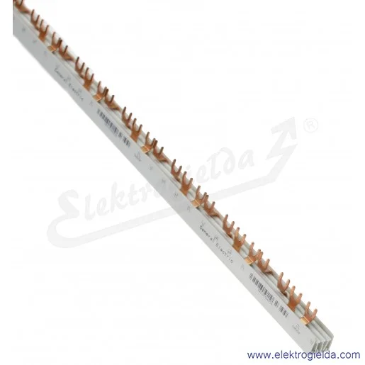 Szyna podłączeniowa 14x4P lub 14x3P+N - długość 1m widełkowa izolowana 16mm Szyna podłączeniowa 14x4P lub 14x3P+N - długość 1m widełkowa izolowana 16mm