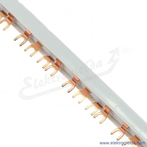 Szyna podłączeniowa 14x4P lub 14x3P+N - długość 1m widełkowa izolowana 16mm Szyna podłączeniowa 14x4P lub 14x3P+N - długość 1m widełkowa izolowana 16mm