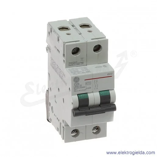 Wyłącznik nadprądowy G62C20 2P AC 6kA Wyłącznik nadprądowy G62C20 2P AC 6kA