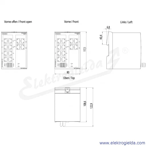 Rysunek wymiarowy Rysunek wymiarowy