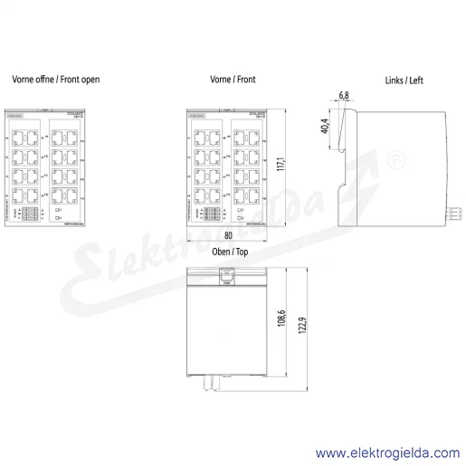 Rysunek wymiarowy Rysunek wymiarowy