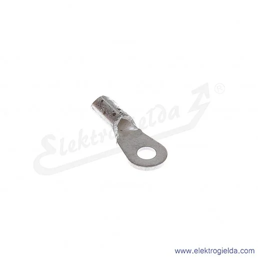 Końcówka oczkowa 1/2,5 wykonana z blachy miedzianej cynowanej galwanicznie Końcówka oczkowa 1/2,5 wykonana z blachy miedzianej cynowanej galwanicznie