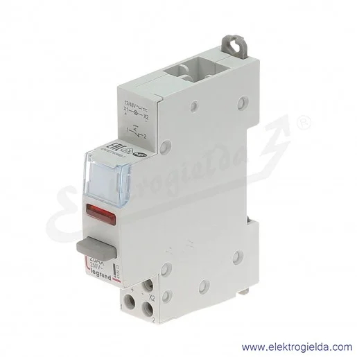 Łącznik przyciskowy modułowy 412915, LP 452 1r+L, z lampką czerwoną LED, 110/400VAC, 20A Łącznik przyciskowy modułowy 412915, LP 452 1r+L, z lampką czerwoną LED, 110/400VAC, 20A