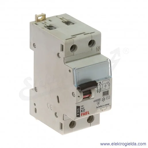 Wyłącznik różnicowonadprądowy 410924, P312B, 2P, 32A, 30mA, charakterystyka B Wyłącznik różnicowonadprądowy 410924, P312B, 2P, 32A, 30mA, charakterystyka B