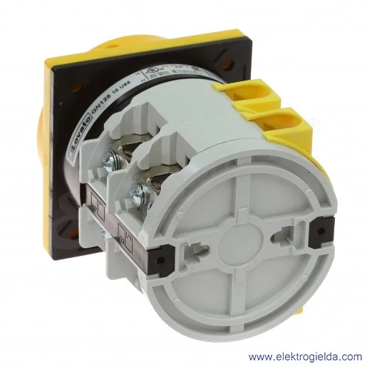 Łącznik krzywkowy 7GN12510U65 0-1, 3 tory 125A, AC3/400V 37KW pokrętło żółto-czerwone z możliwością blokady, bez obudowy Łącznik krzywkowy 7GN12510U65 0-1, 3 tory 125A, AC3/400V 37KW pokrętło żółto-czerwone z możliwością blokady, bez obudowy