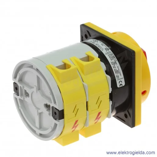 Łącznik krzywkowy 7GN12510U65 0-1, 3 tory 125A, AC3/400V 37KW pokrętło żółto-czerwone z możliwością blokady, bez obudowy Łącznik krzywkowy 7GN12510U65 0-1, 3 tory 125A, AC3/400V 37KW pokrętło żółto-czerwone z możliwością blokady, bez obudowy