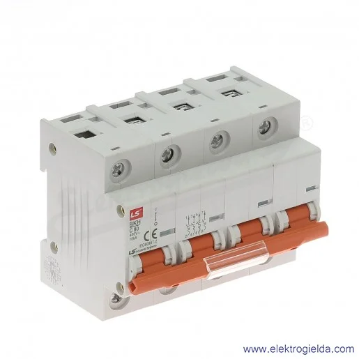 Wyłącznik nadprądowy BKH, charakterystyka C, 80A, 4P Wyłącznik nadprądowy BKH, charakterystyka C, 80A, 4P