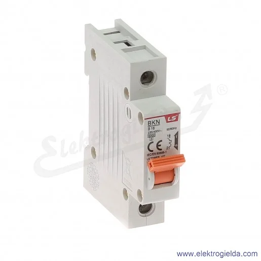 Wyłącznik nadprądowy BKN 1P, charakterystyka B, 16A Wyłącznik nadprądowy BKN 1P, charakterystyka B, 16A