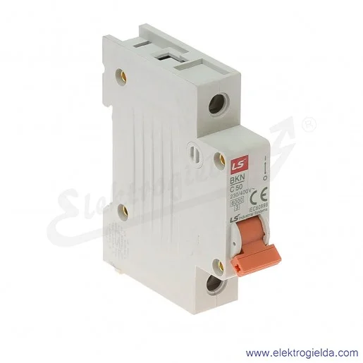 Wyłącznik nadprądowy BKN 1P, charakterystyka C, 50A Wyłącznik nadprądowy BKN 1P, charakterystyka C, 50A