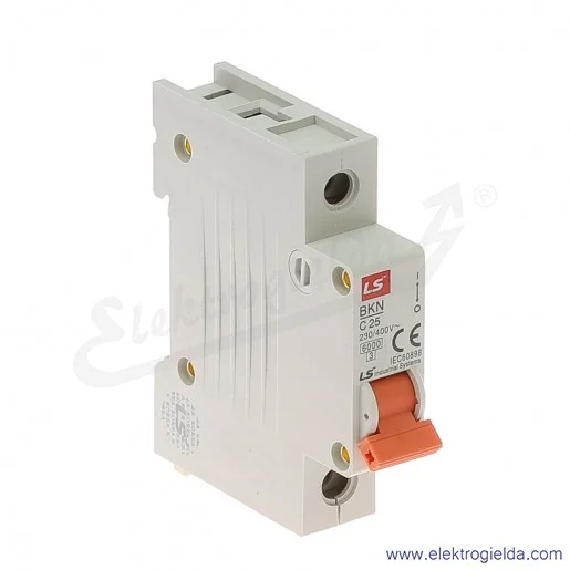 Wyłącznik nadprądowy BKN 1P, charakterystyka C, 25A Wyłącznik nadprądowy BKN 1P, charakterystyka C, 25A