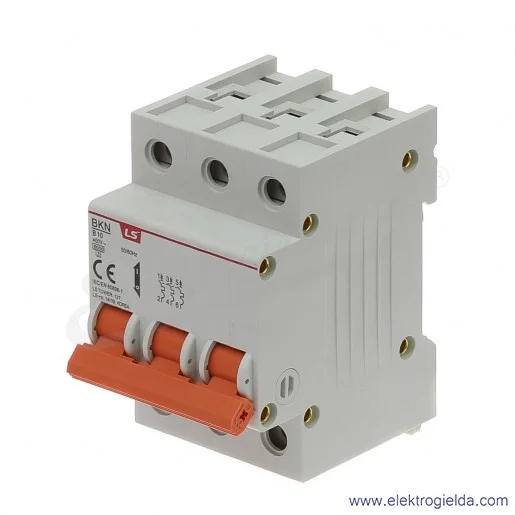 Wyłącznik nadprądowy BKN 3P, charakterystyka B, 10A Wyłącznik nadprądowy BKN 3P, charakterystyka B, 10A