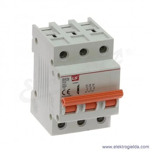 Wyłącznik nadprądowy BKN 3P, charakterystyka B, 32A Wyłącznik nadprądowy BKN 3P, charakterystyka B, 32A