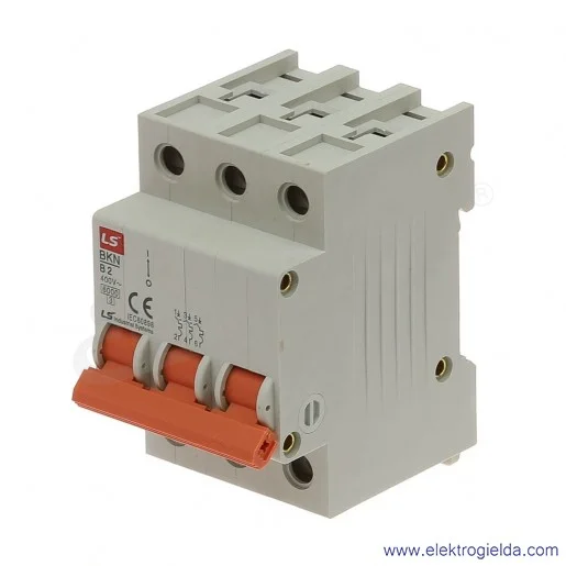 Wyłącznik nadprądowy BKN 3P, charakterystyka B, 2A Wyłącznik nadprądowy BKN 3P, charakterystyka B, 2A