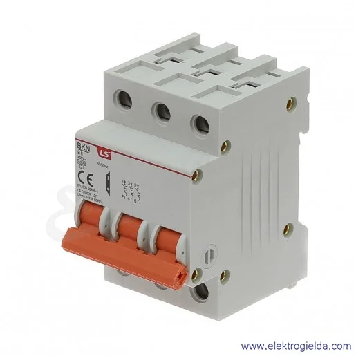 Wyłącznik nadprądowy BKN 3P, charakterystyka B, 6A Wyłącznik nadprądowy BKN 3P, charakterystyka B, 6A