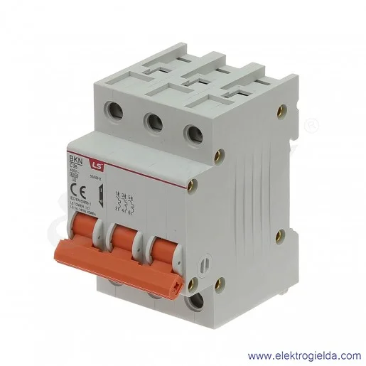 Wyłącznik nadprądowy BKN 3P, charakterystyka C,25A Wyłącznik nadprądowy BKN 3P, charakterystyka C,25A