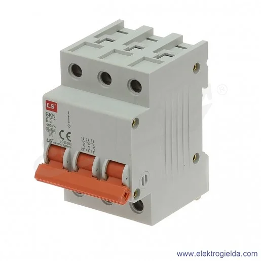 Wyłącznik nadprądowy BKN 3P, charakterystyka B, 3A Wyłącznik nadprądowy BKN 3P, charakterystyka B, 3A