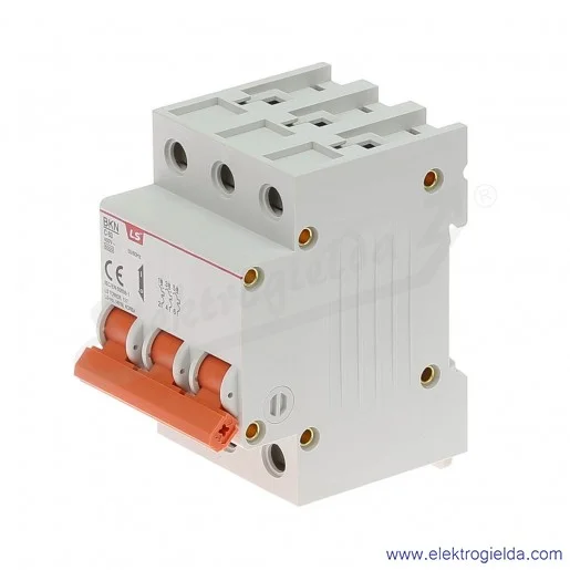 Wyłącznik nadprądowy BKN 3P, charakterystyka C, 63A Wyłącznik nadprądowy BKN 3P, charakterystyka C, 63A