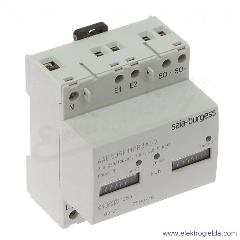 Licznik energii AAE3D5F11PR3A00, trójfazowy 3x230/400VAC, 2 taryfy Licznik energii AAE3D5F11PR3A00, trójfazowy 3x230/400VAC, 2 taryfy