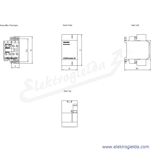 Rysunek wymiarowy Rysunek wymiarowy