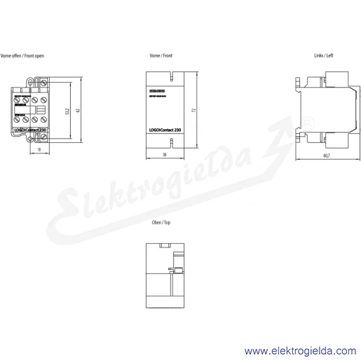 Rysunek wymiarowy Rysunek wymiarowy