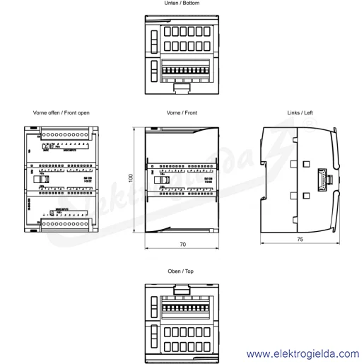 Rysunek wymiarowy Rysunek wymiarowy