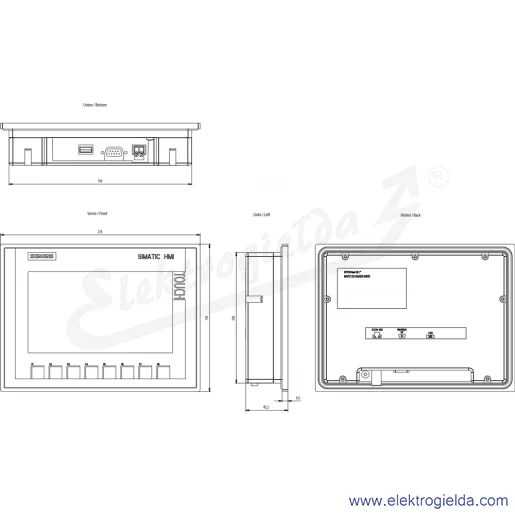 Rysunek wymiarowy Rysunek wymiarowy