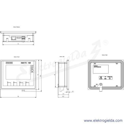 Rysunek wymiarowy Rysunek wymiarowy