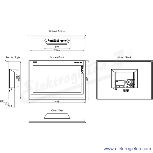 Rysunek wymiarowy Rysunek wymiarowy