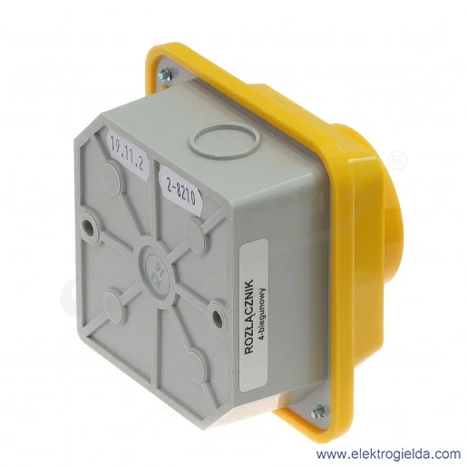 ŁK16R-2.8210\OB1ZC 0-1 4P w obudowie OB1, pokretło żółto-czerwone z mozliwością zamkniecia, obudowa w kolorze szarym, IP65 ŁK16R-2.8210\OB1ZC 0-1 4P w obudowie OB1, pokretło żółto-czerwone z mozliwością zamkniecia, obudowa w kolorze szarym, IP65