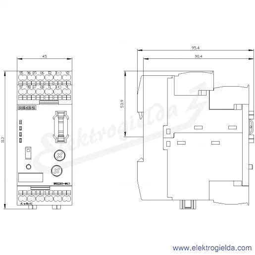 Rysunek wymiarowy Rysunek wymiarowy