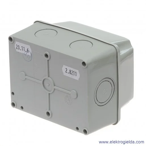 ŁK63-2.8211\OB2, 0-1 3P w obudowie OB2, pokrętło czarne, obudowa w kolorze szarym , IP65 ŁK63-2.8211\OB2, 0-1 3P w obudowie OB2, pokrętło czarne, obudowa w kolorze szarym , IP65