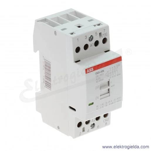 Stycznik modułowy EN25-40N-06 25A 4NO 230V AC/DC sterowanie ręczne/automatyczne Stycznik modułowy EN25-40N-06 25A 4NO 230V AC/DC sterowanie ręczne/automatyczne