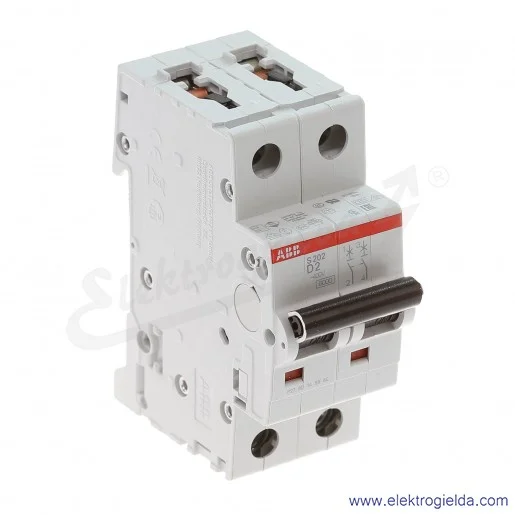 Wyłącznik nadprądowy S202-D2 2P D 2A AC 6kA Wyłącznik nadprądowy S202-D2 2P D 2A AC 6kA