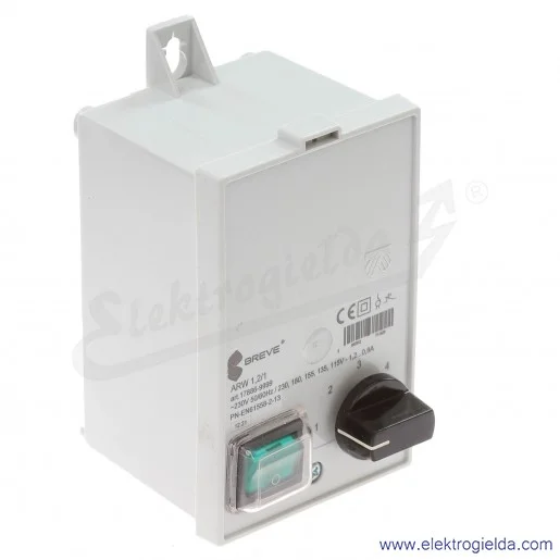 Regulator autotransformatorowy ARW 1.2 - 1.2A 230VAC, 5-stopniowa regulacja  Regulator autotransformatorowy ARW 1.2 - 1.2A 230VAC, 5-stopniowa regulacja