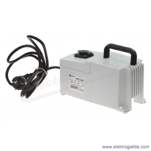 Transformator jednofazowy 16124-9998, PFS250 220/24V, przenośny, w obudowie, IP44
 Transformator jednofazowy 16124-9998, PFS250 220/24V, przenośny, w obudowie, IP44